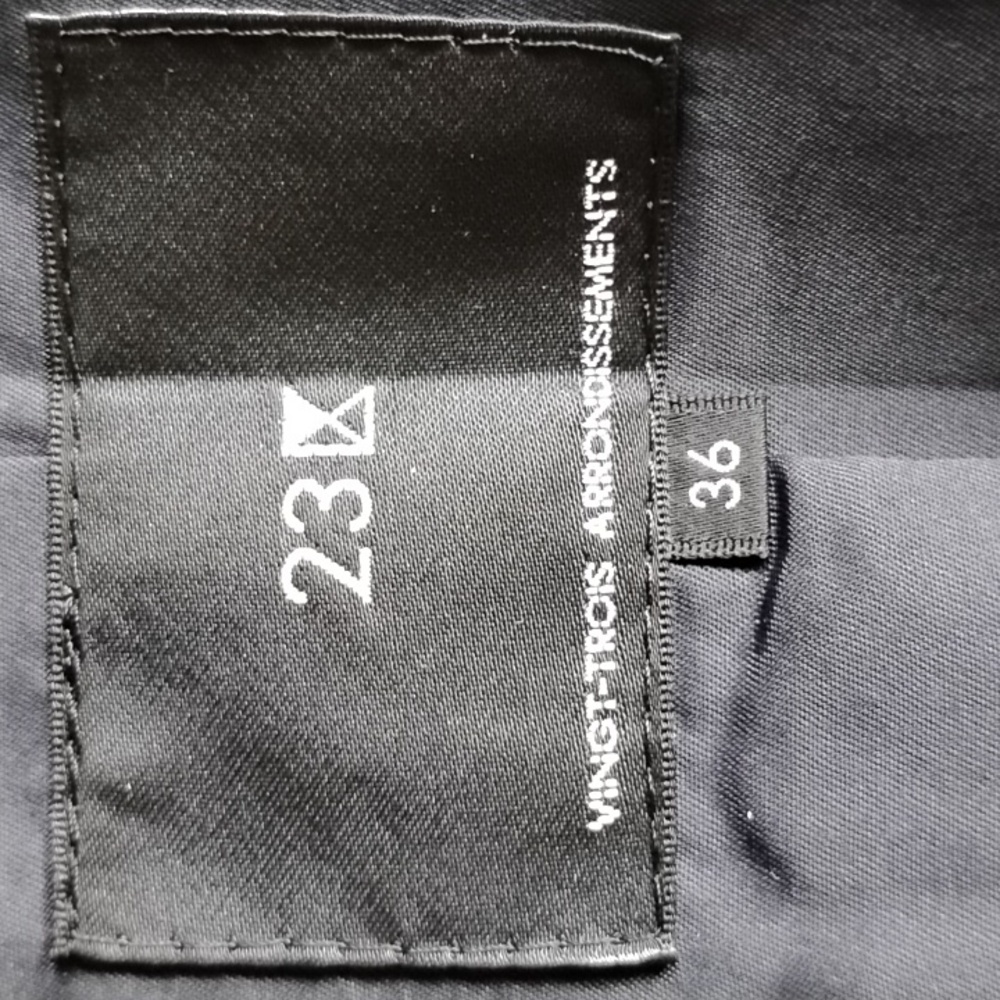 EUC 23ku Merino Wool Cashmere Single Button Hooded Coat Japan 36 S 6 Dark Navy - Picture 3 of 11